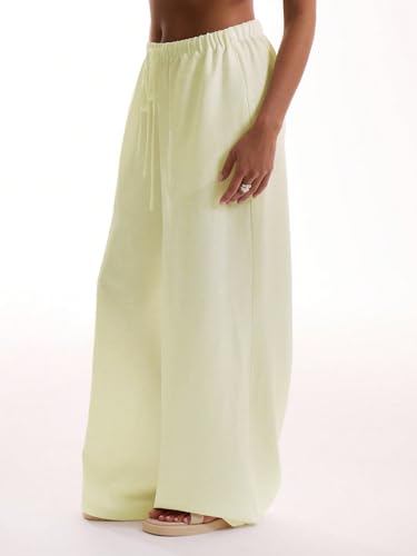 Image of RoseSeek Women's Beach Cover Ups Wide Leg Loose Linen Pants Swimsuit Coverup Summer Vacation Outfits 2026