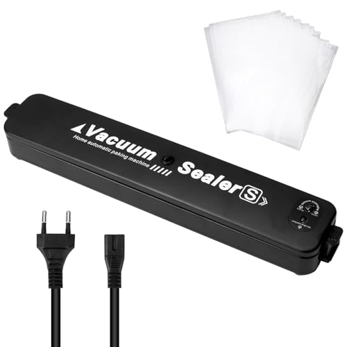 Miniatura 7 de Sellador De Vacío Con 10 Bolsas De Vacío Máquina Compacta Y Rápida, Longitud De Sello 30 Cm, Mantiene Los Alimentos Frescos Hasta 6 Veces Más Tiempo, Ideal Para Cocina Y Camping, Negro