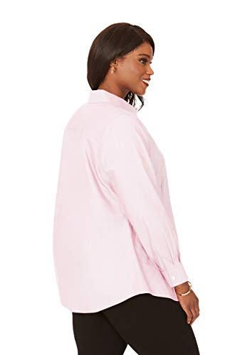 Foxcroft Women's Size Cici Plus Pinpoint Non-Iron Tunic, Chambray Pink, 22W #TOP1