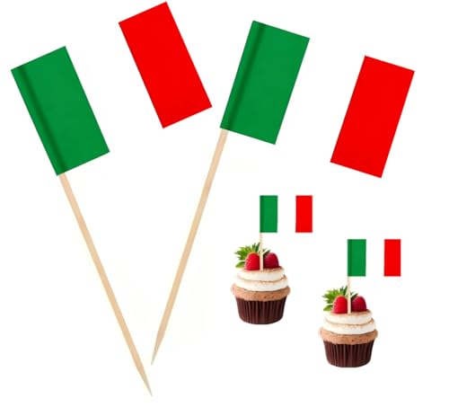 100 Pcs Italy Flag Italian Toothpick Flags, Cocktail Picks Mini