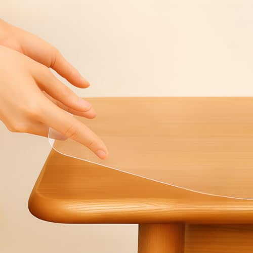 Image of Qlarity Covers 1.5mm Super Shield PVC Table Cover, 30 X 30 Inch Clear | Thick clear table cover made from premium transparent thick cover provides long-lasting protection from spills and scratches