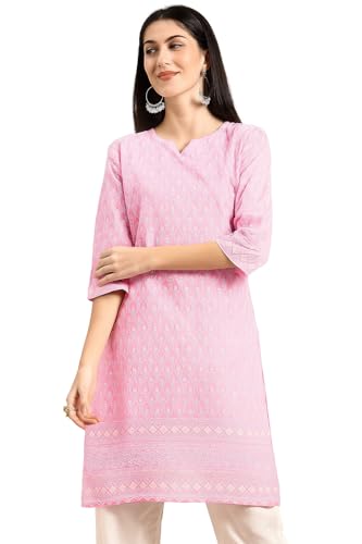 Image of Amazon Brand - Tavasya Women Cotton Solid Straight Kurta