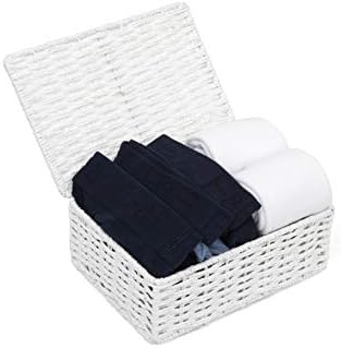 Arpan Paper Rope Storage Basket Box With Lid - White (Small)