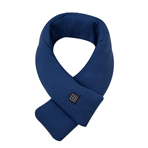 2024 New Warm Heated Scarf, Heated Scarf for Women Men, Heating Pad for Neck, Soft Fleece Winter Scarf, USB Smart Heating Neck Scarf for Christmas Gifts (Navy)