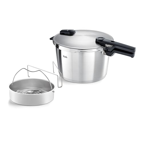 Fissler Vitaquick Premium/Large Pressure Cooker (8 L, Diameter 26 cm) with Insert, Stainless Steel Pressure Cooker, 2 Cooking Levels, Made in Germany, Induction
