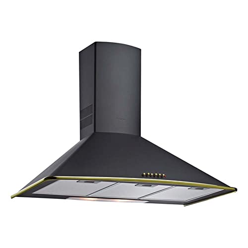 Teka DMR 975 - Campana Decorativa Piramidal Rústica 90 cm, Motor de Doble Turbina EcoPower, Mandos Pulsantes, 4 Velocidades, 2 Lámparas LED, Color Antracita Brass
