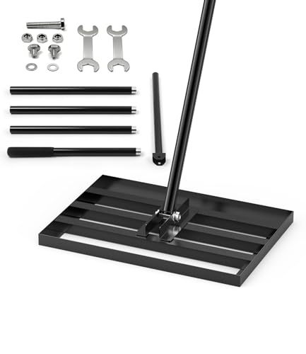 Leveling Rake Rastrello Livellatore per Prato 210 x 43 x 30cm Rastrello Livellatore Prato 2 in 1 Rastrello Pesante per Diffusione Terriccio e Sabbia Finitura Antiruggine per Giardino