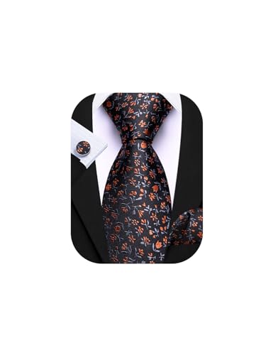 Image of Barry.Wang Ties for Men Silk Tie Sets Polka Dot Woven Necktie Pocket Square Cufflinks Business Wedding
