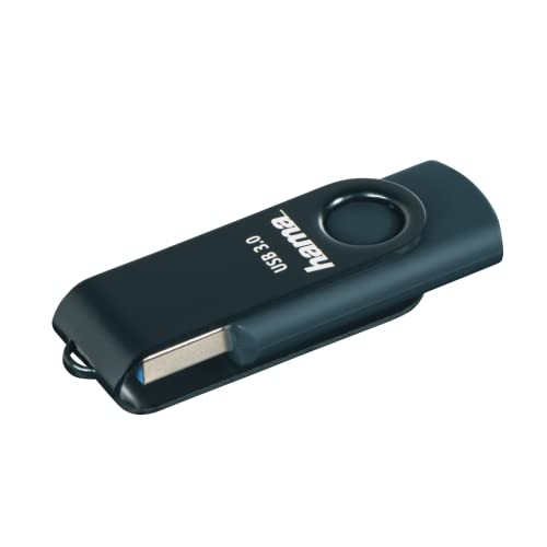 Hama | Pendrive USB 3.0 de 128 GB | Memoria USB A de Alta Velocidad 90 MB/s | Gran Capacidad con Diseño Giratorio | Ideal para Almacenamiento de Fotos, Videos y Documentos | Azul Petróleo