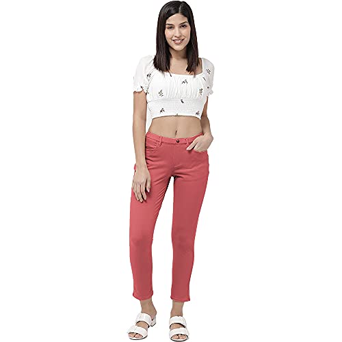 Image of GO COLORS Soft Cotton Blend Printed Jeggings Ankle Length for Women| Breathable, Mid Rise