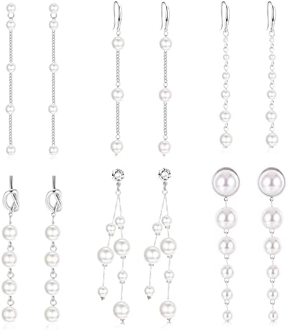 Salircon Fashion Aesthetics Metal Wire Flower Stud Earrings Women Elegant Imitation Pearl Tassel Pendant Earrings Party Jewelry