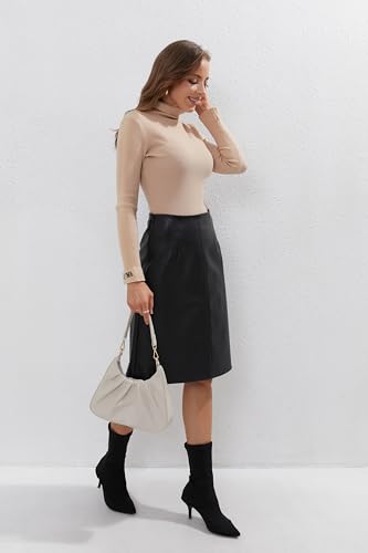 Image of JOLLQUE Small Shoulder Bag for Women,Mini Leather Dumpling Tote Purse,Handbags Soft Ruched Cloud(Beige)