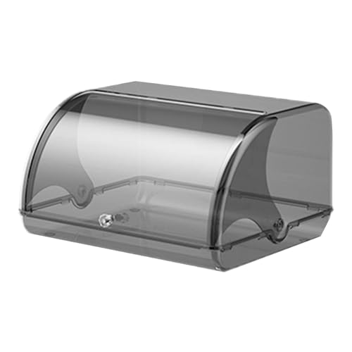 Baoblaze Portapane Organizzatore per Pane Biscotti per bancone della Cucina Caffetteria Prodotti da Forno da Forno con Coperchio Arrotolabile, Grigio Chiaro