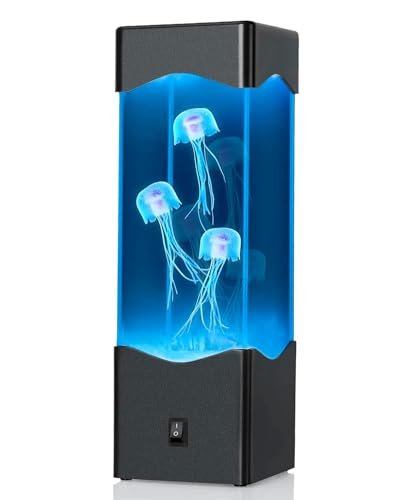 Quallen Lampe, LED Lavalampe Quallen Aquarium mit Farbwechsel für Home Office Dekor, Stimmungslicht Quallen Licht Geburtstag Urlaub Weihnachtsgeschenke für Kinder und Erwachsene
