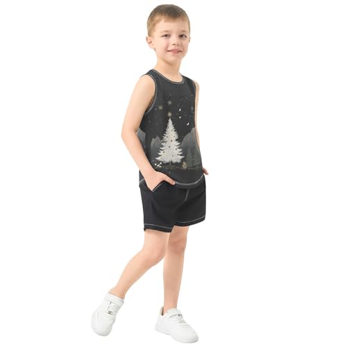 Tree Mountain Birds Boys Tank Tops Quik Dry Toddler Tank Top Undershirts T-Shirts for Boys,3T4
