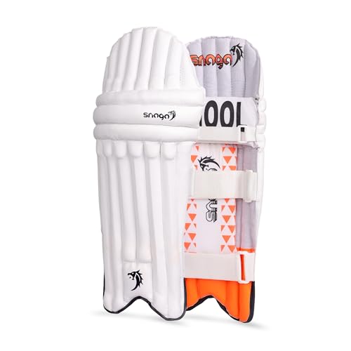 Image of Snaga Premium Moulded Cricket Batting Legguard Pads for Boys & Youth with Advanced Shock Absorption, High-Density Foam Padding, Adjustable Straps, and Ergonomic Design (25 INCH Youth)