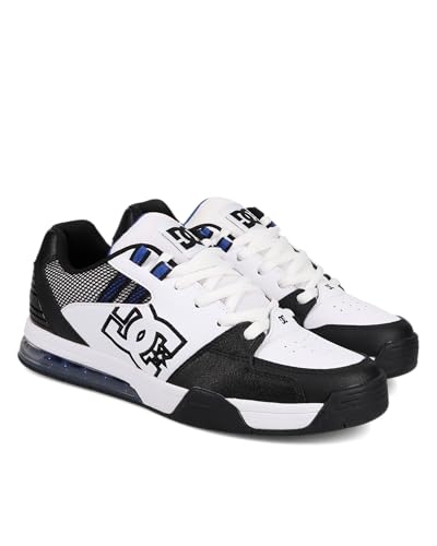 DC Men's Versatile Skate Shoe, White/Black/Blue, 11.5