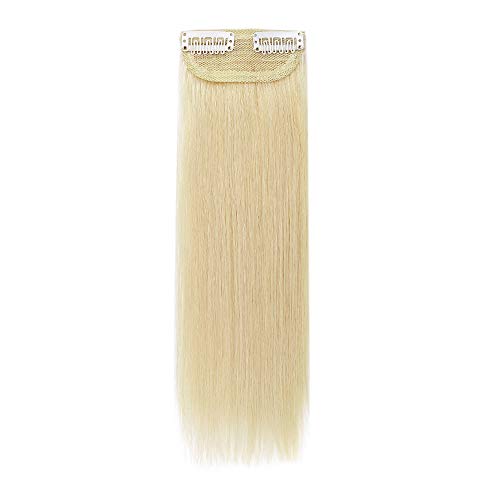 Clip in Mini Hairpiecs Human Hair 6 Inch Short Remy Hair for Men and Women Adding Volume Down Blonde Clip on Thin Short Straight Wiglet Hair Filler Extensions