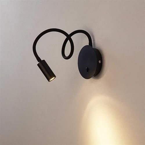 Aplique de pared de estilo nórdico negro LED y brazo telescópico para dormitorio moderno 2