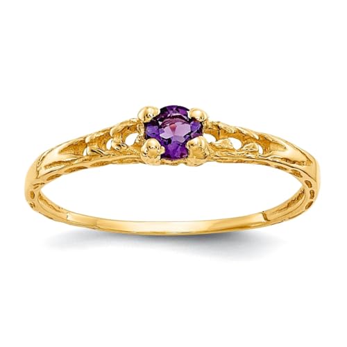 Bague améthyste en or massif 10k taille 3.00 avec pierre de 3 mm