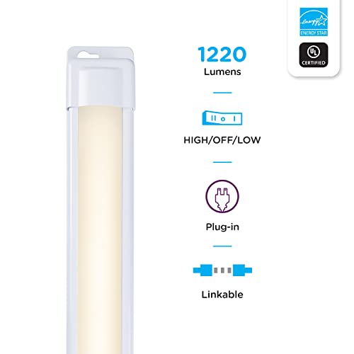 Image of Enbrighten Premium Linkable Under Cabinet Fixture, 36in, LED, Linkable, 1220 Lumens, 3000K Warm White, 38847-T1