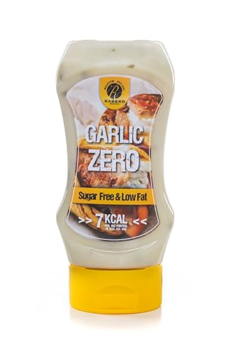 Rabeko Zero Sauce - Condimento piccante all'aglio, 1 x 350 ml senza zucchero e a basso contenuto di grassi - prodotti sani, a basso contenuto di carboidrati e calorie per insalate, patatine fritte,