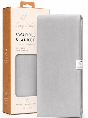 Image of Copper Pearl Swaddle Blankets for Newborns | Soft Stretchy Receiving Blankets for Boys and Girls | Large 46 x 46 Inch Baby Blankets | Lightweight and Breathable Swaddles | Stone