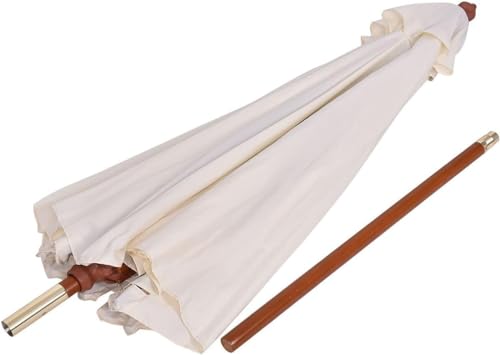 Sombrilla al aire libre LYGSWDB de 8.8 pies con poste de madera para sombra adaptable 5