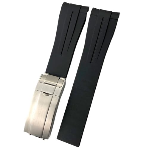 Bracelet montre caoutchouc 20mm noir pour Rolex Submariner