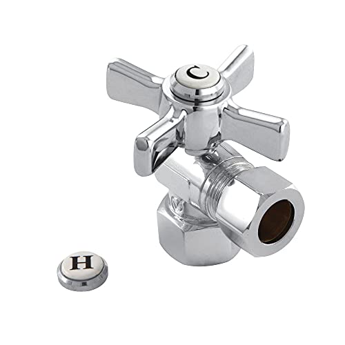 KINGSTON BRASS CC44401ZX Millennium 1/2-Inch FIP X 1/2-Inch OD Compression Angle Stop, Polished Chrome
