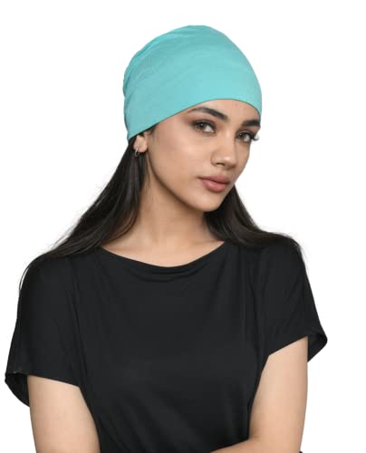 Image of The Headscarves Women Silky Soft Bamboo Viscose Sleep Cap for Hair Loss Chemo Headwear Skull Cap Free Size (Multicolor) (HS3 Multicolor)