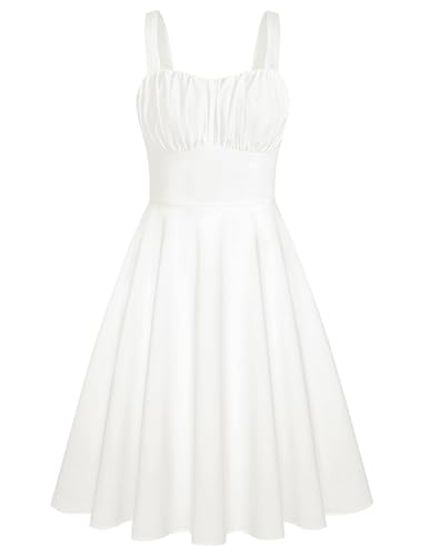 Image of Belle Poque Vintage Floral Dress for Women 2026 Summer A-line Sleeveless Flowy Midi Elegant Wedding Guest Cocktail Dress