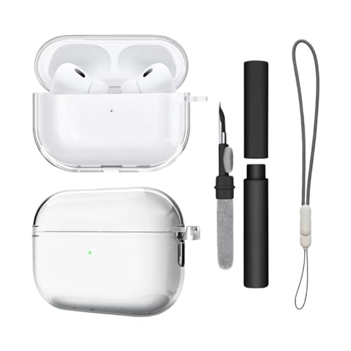 Kit Limpador para Fones e Capa Protetora de Silicone Nerdcase Compatível com AirPods Pro 3, Transparente