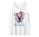 Die beste Mama der Welt, 2025, hübsche Blumenelefantenliebhaberin Tank Top