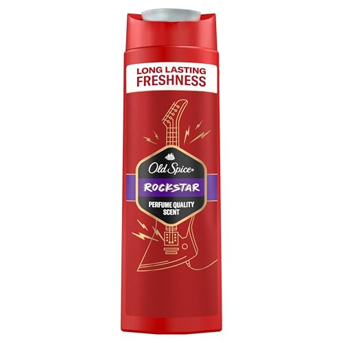 Old Spice Rockstar 3-in-1 Duschgel für Haar, Gesicht und Körper 400 ml, langanhaltende Frische, Duft von Parfumqualität, Tiefenreinigung