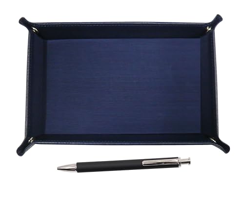 日本製シボ牛革ペントレイ青 押し出し成型ラバー軸真鍮ノックボールペンセット 黒 TRAL-HS301B