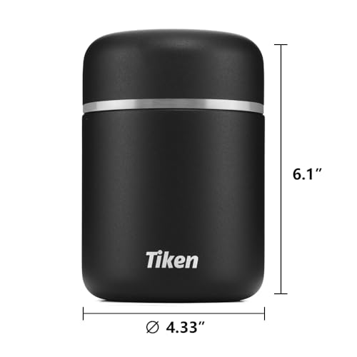 Image of Tiken Stainless Steel Vacuum Insulated Food Jar - 22oz Leakproof Container for Hot & Cold Meals, Wide Mouth Lunch Box with Bowl Lid, Dishwasher Safe, for Work, Outdoor