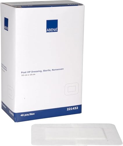 ABENA Apósito Adhesivo Postoperatorio Estéril | Hipoalergénico, Absorbente, Transpirable y Flexible | Sin Látex | (10X15 Centímetros, 40.0, unidad)