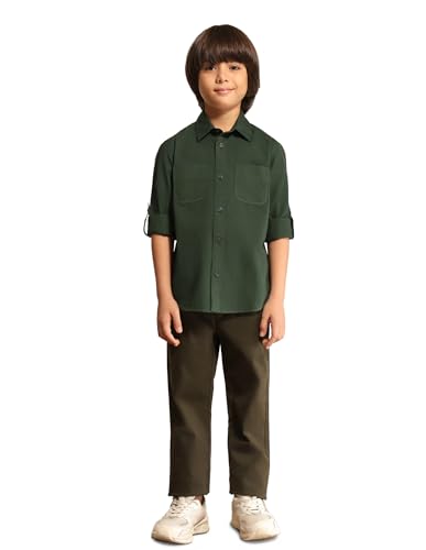 Image of Regular fit Solid Cotton Long Sleeves Casual Shirts