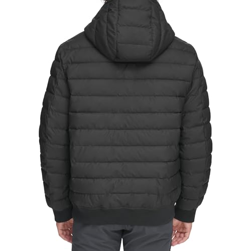 Image of DKNY Men's Quilted Performance Hooded Bomber Jacket