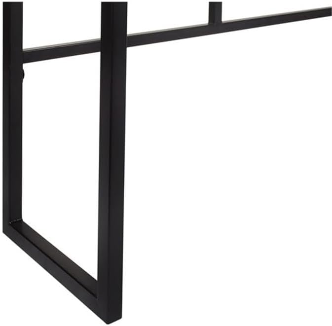 Pemberly Row 90-Inch Transitional Wood Console Table, Indian Rosewood and Metal, Brown/Black Finish, Sleek Modern-Industrial Style, Durable Accent Table for Hallway, Living Room, or Office Use