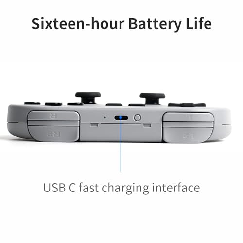 8Bitdo SN30 PRO Bluetooth Game Controller, Hall Effect Joystick Update, Wireless Gamepad Compatible with PC Windows, Android, PC macOS, Steam Deck, Raspberry Pi (Grey Edition)