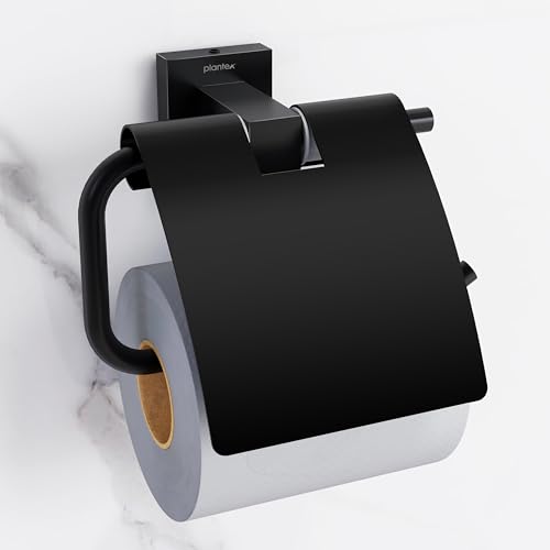 Image of Plantex 304 Grade Stainless Toilet Paper Holder /Toilet Roll Holder /Bathroom Toilet Paper Holder /Bathroom Accessories - Splash (Black)