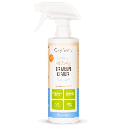 Oxyfresh Premium Terrarium Cleaner – Professional Amphibian and Reptile Terrarium Smell Eliminator – Safe & Quickly Removes Waste & Odors – Streak Free Glass – Bleach Free