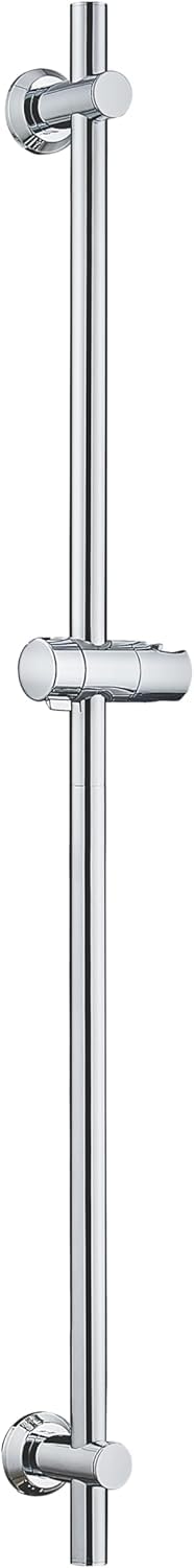 Görbach Barre de douche en acier inoxydable 100 cm avec support de douchette réglable, supports muraux compatibles avec trous de existants, compatible avec douchette à main standard, chromé