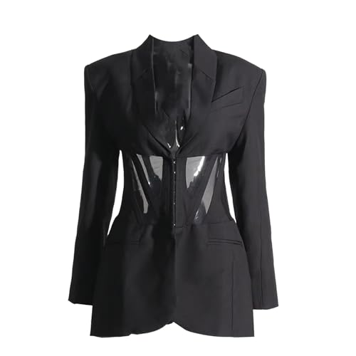 Veste de bureau décontractée blazer moderne femme avec poches fonctionnelles style urbain