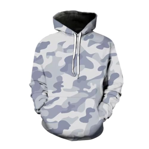 ZUOYIMEI Hoodies Kangaroo Pocket Vintage Casual Long Sleeved Sweatshirt Youth Personality Trend Streetwear 3D Digital Printing Fashion Men's Hooded Pullover BB-02 S