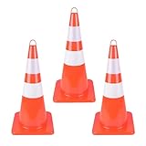 Warnkegel, Parkplatz Absperrung, PVC Material, mit Reflektierenden Streifen, Griff, Stabile Konstruktion, zur Verkehrsregelung im Öffentlichen Raum (3 Stück)(63 * 30 * 30cm/25 * 12 * 12in)