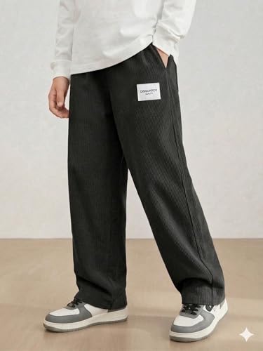 Image of Lymio Junior's Pants for Boys | Relaxed Fit Casual Baggy Corduroy Trousers | Boys Wide Leg Streetwear (SSK-08-10)