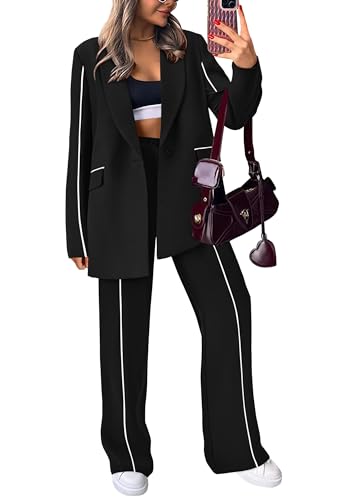 PRETTYGARDEN Women's Fall Spring 2 Piece Blazer Outfits Business...